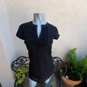 Isaac Mizrahi Ladies Black Lace Blouse